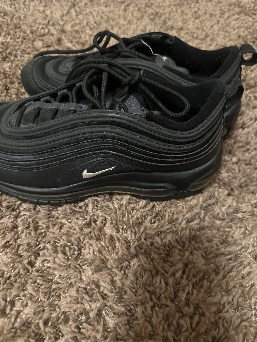 Nike Air Max 97 Premium Sneakers - Black with Silver Swoosh